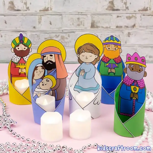 Christmas Nativity Candle Holder Craft (Free Printable)