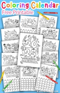 2025 Free Printable Coloring Calendar For Kids - Kids Craft Room