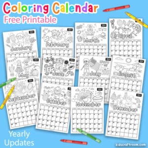 2024 Free Printable Coloring Calendar For Kids