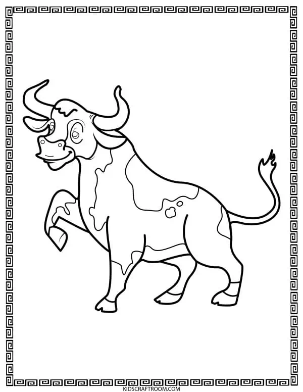Year of the Ox free printable coloring page.