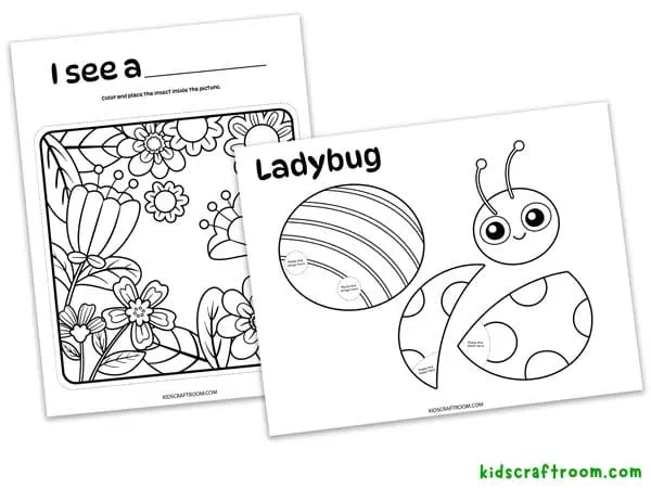 3D Ladybug Coloring Page.