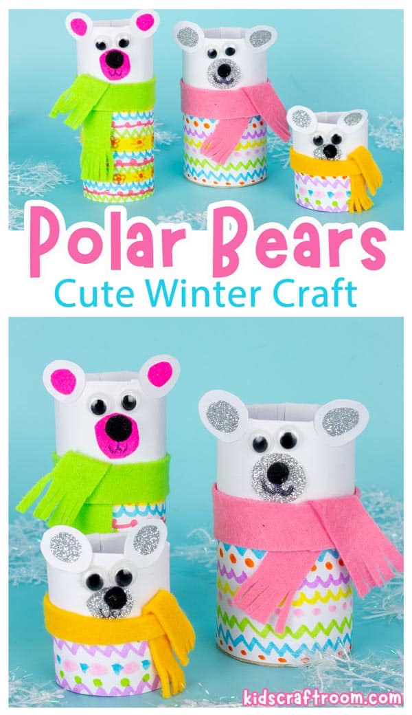 Cute Paper Roll Polar Bear Craft For Kids To Make - Kids Craft Room