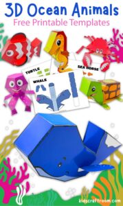 3D Ocean Animal Crafts For Kids (Free Printable) - Kids Craft Room
