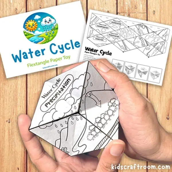 Make a Water Cycle Flextangle Paper Toy (Free Template)