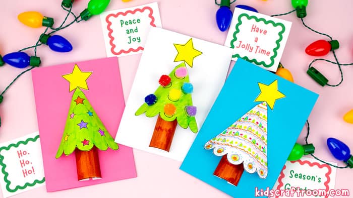 How To Make a Paper 3D Christmas Tree Card - Kids Craft Room
