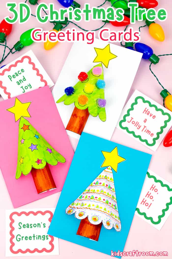How To Make a Paper 3D Christmas Tree Card - Kids Craft Room