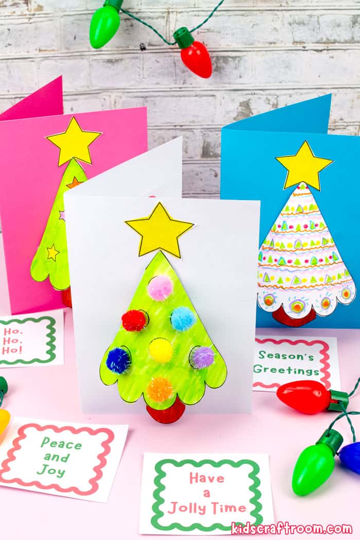 How To Make a Paper 3D Christmas Tree Card - Kids Craft Room