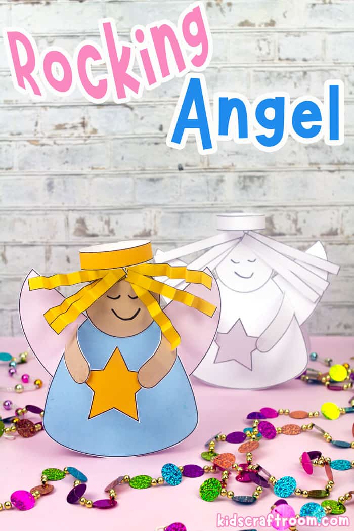 Easy Rocking Angel Craft For Kids (Printable Template) - Kids Craft Room