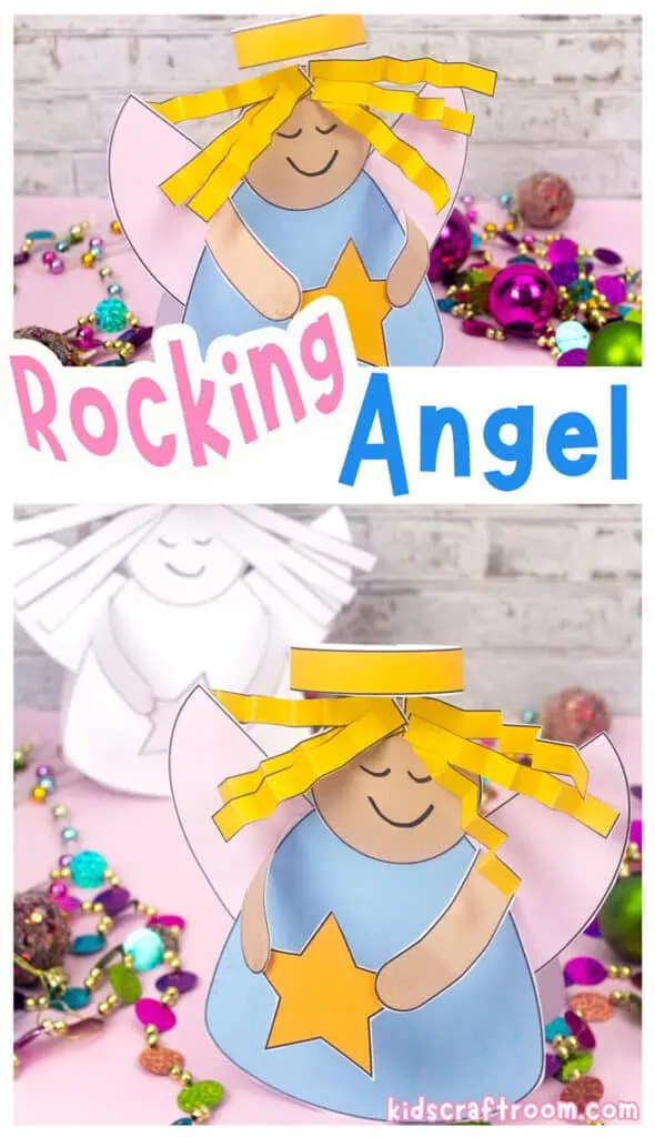Easy Rocking Angel Craft For Kids (Printable Template) - Kids Craft Room