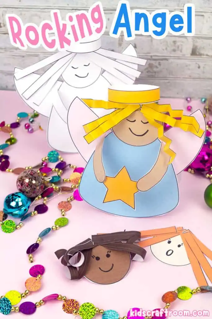 Easy Rocking Angel Craft For Kids (Printable Template) - Kids Craft Room