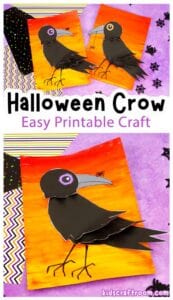 3D Crow Craft for Kids (Printable Template) - Kids Craft Room